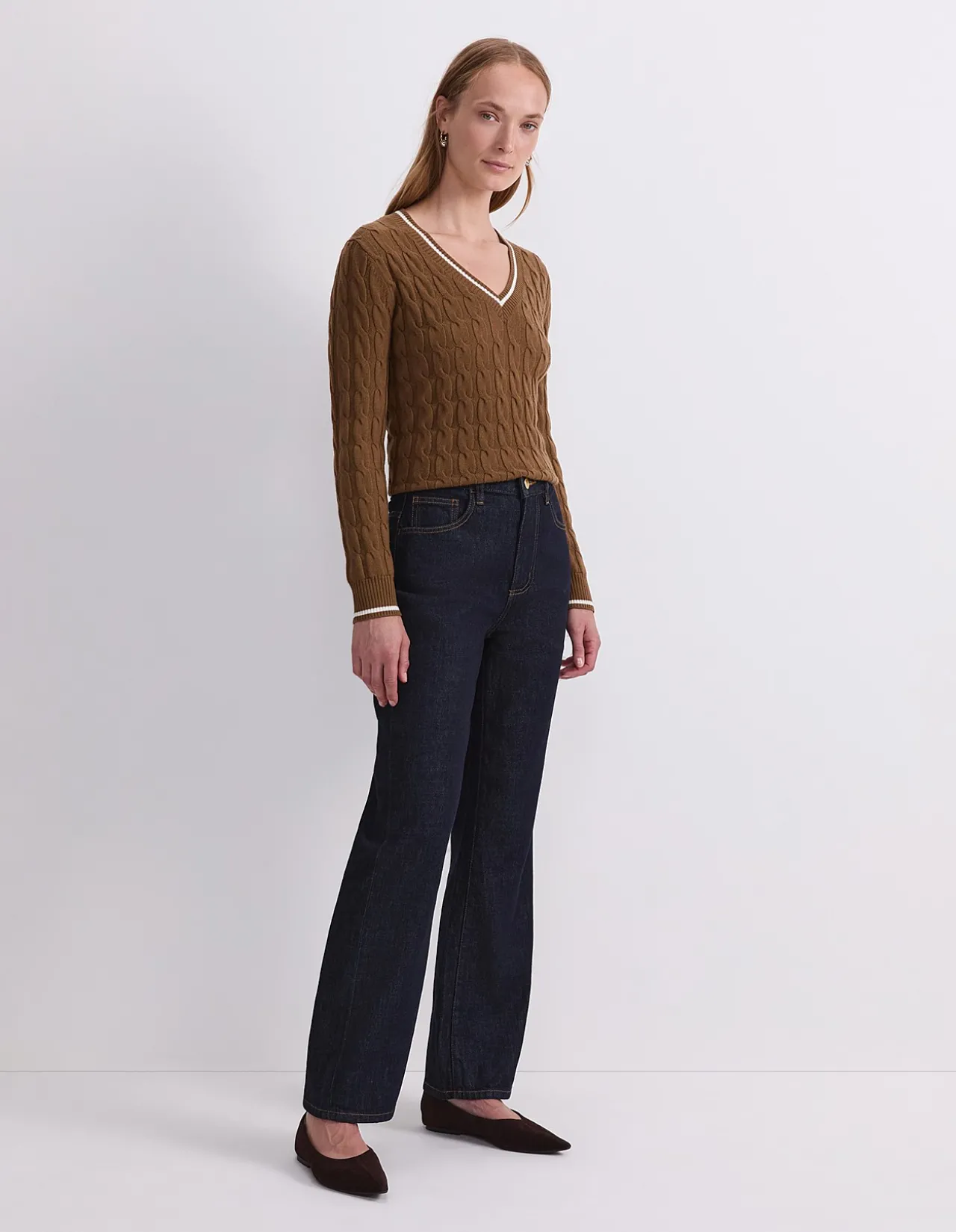 Simmi High Rise Straight Leg Cotton Jean