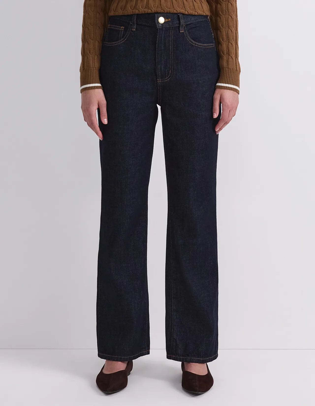 Simmi High Rise Straight Leg Cotton Jean
