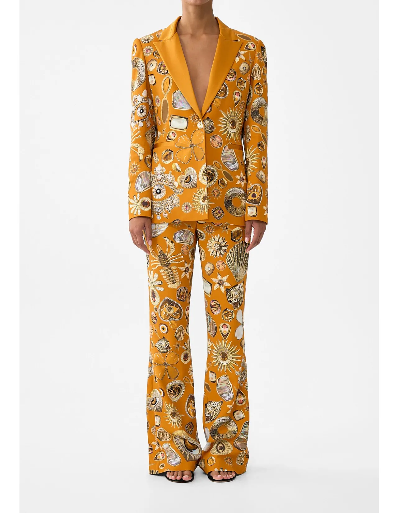 SINGLE BREASTED PEAK COLLAR BLAZER