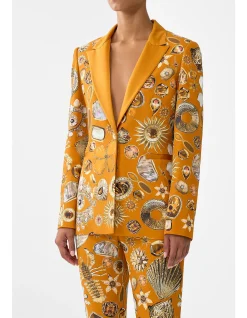 SINGLE BREASTED PEAK COLLAR BLAZER