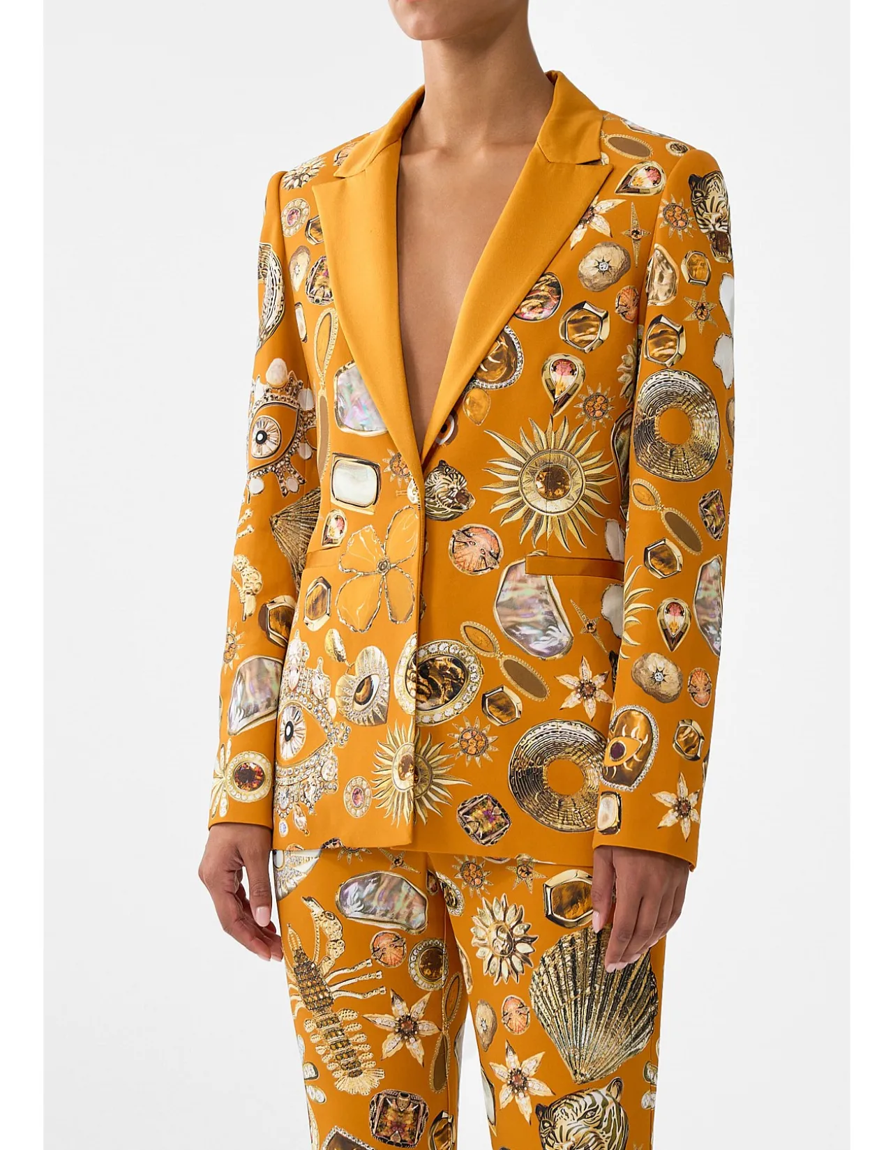 SINGLE BREASTED PEAK COLLAR BLAZER
