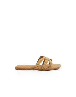 SIRUS Natural Woven Slide Sandals