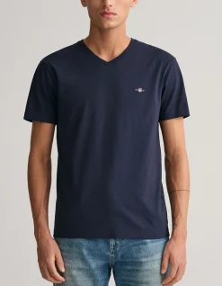 Slim Fit Shield V-Neck T-Shirt