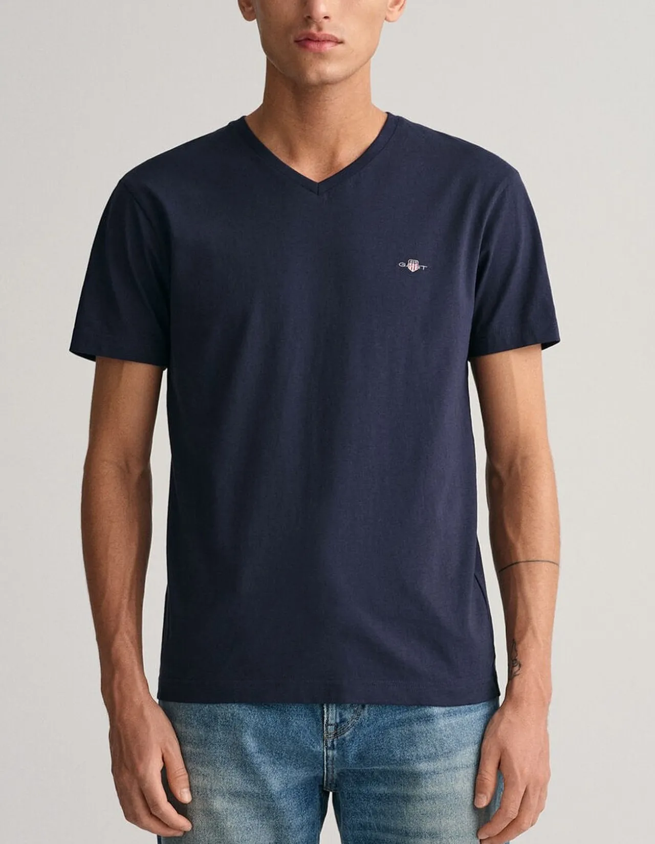 Slim Fit Shield V-Neck T-Shirt