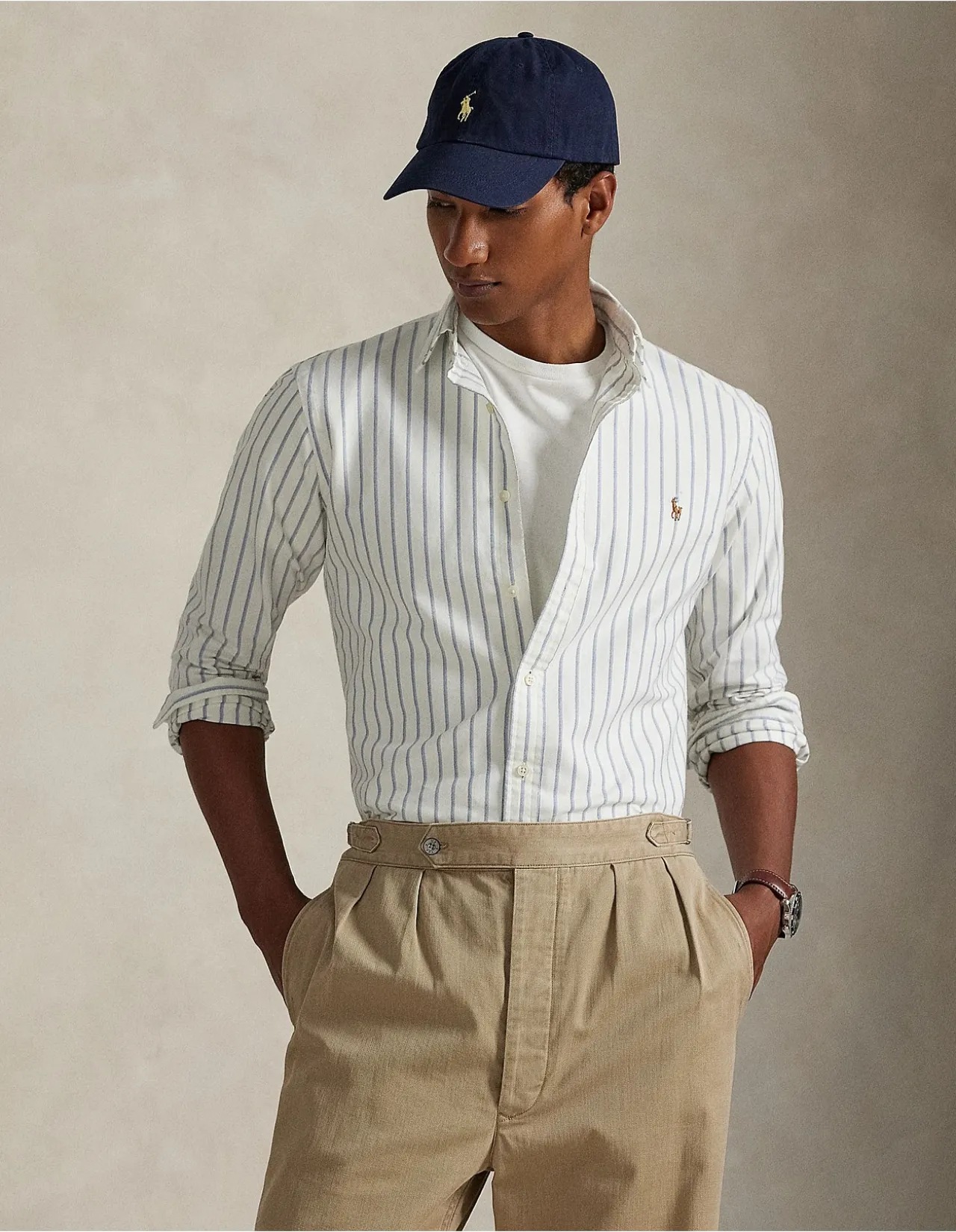 Slim Fit Striped Oxford Shirt