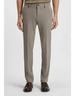 Slim-fit trousers in brushed herringbone