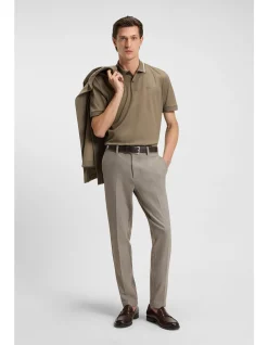 Slim-fit trousers in brushed herringbone