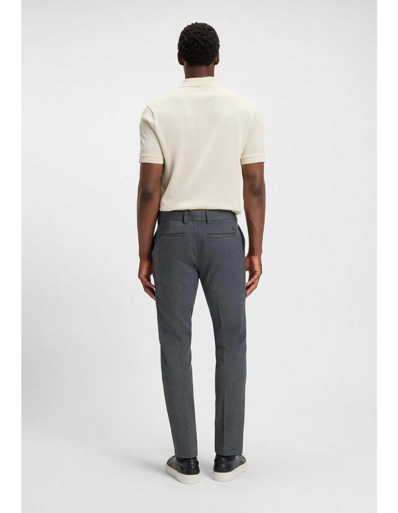 Slim-fit trousers in brushed herringbone