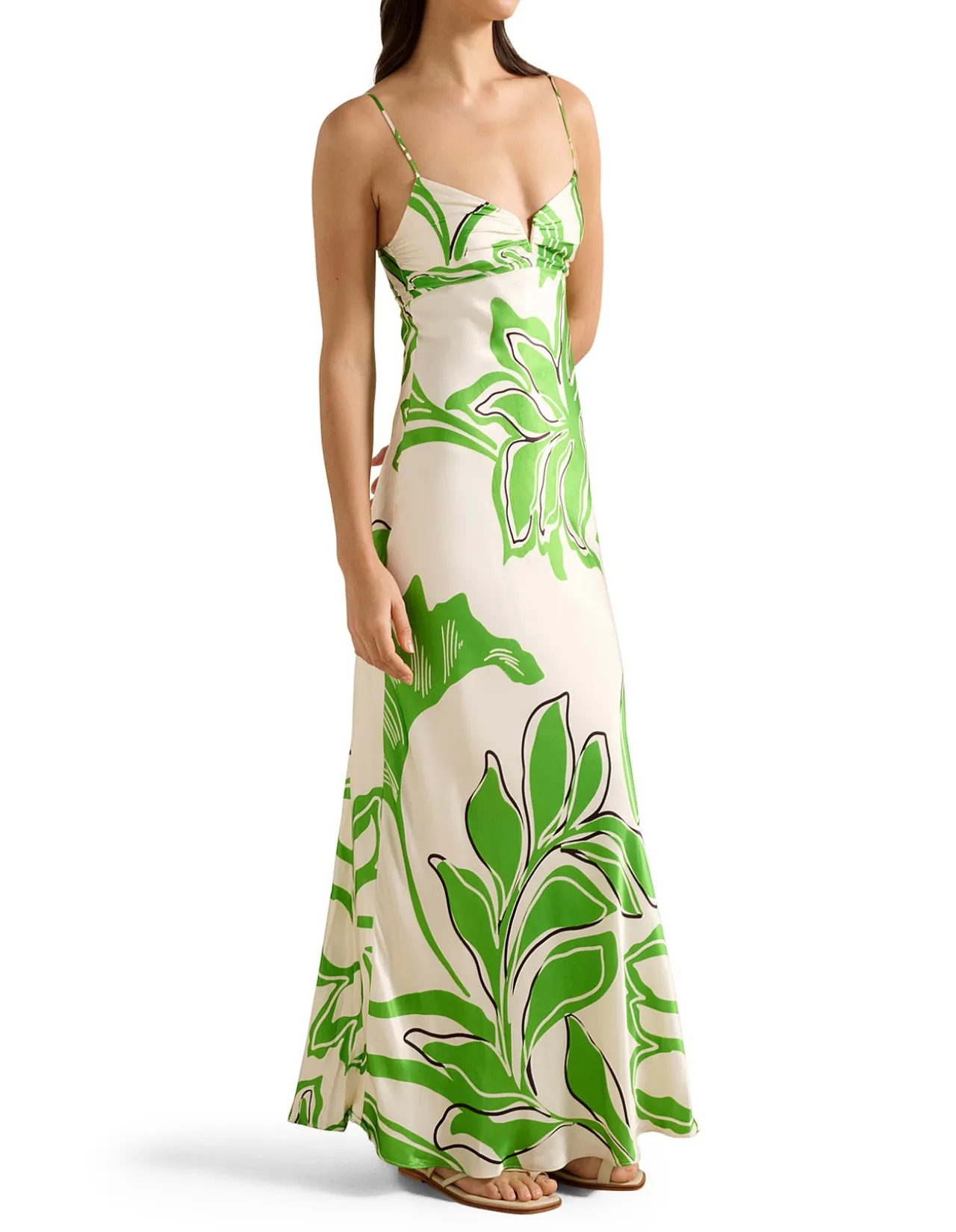 SLOANE PRINTED SATIN MAXI DRESS