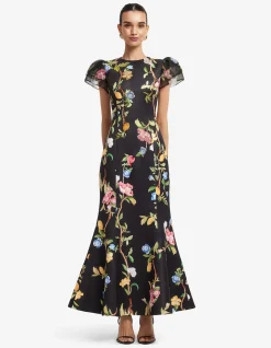 Sofia Embellished Puff Sleeve Maxi Dress