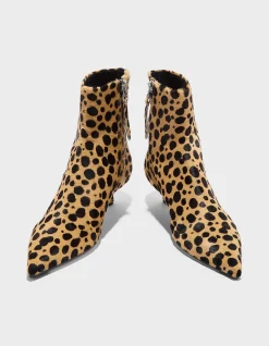 SOFIE LEO PRINT PONYHAIR BOOTIE