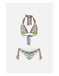 SOFT THICK TIE TRI BIKINI SET W EYELET TRIMS