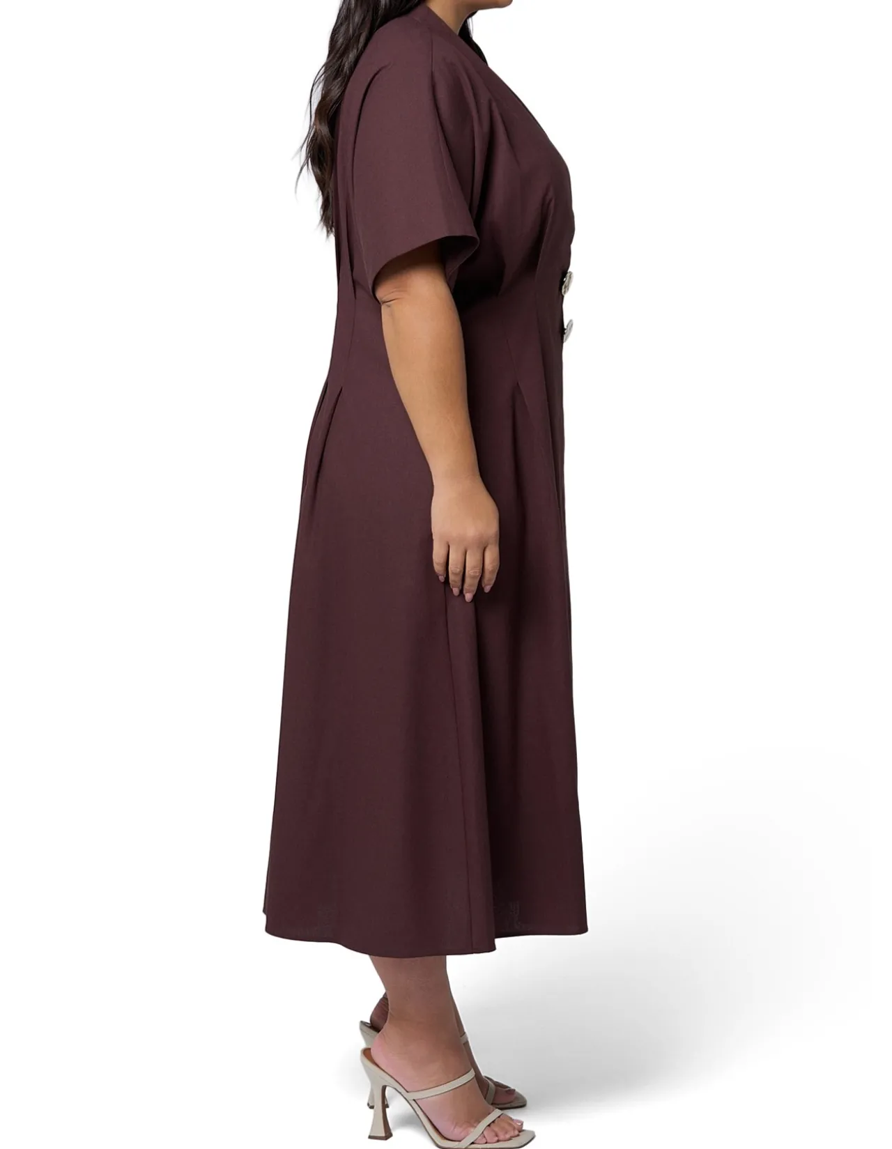 SOMETHING 4 OLIVIA-BLAIR LINEN MIDI DRESS
