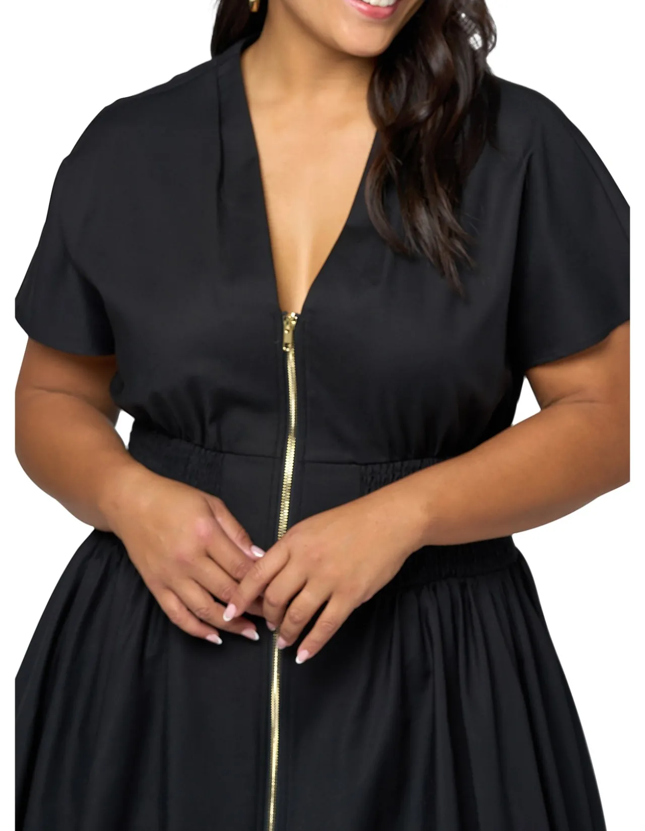 SOMETHING 4 OLIVIA - OCTAVIA ZIP FRONT MIDI DRESS