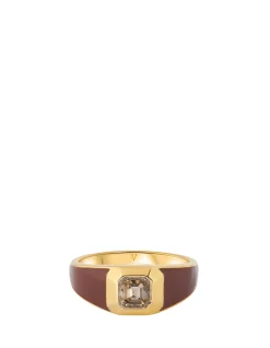 SOPHIE BROWN ENAMELSIGNET RING