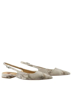 Sophie Snakeskin Leather Slingback Flat