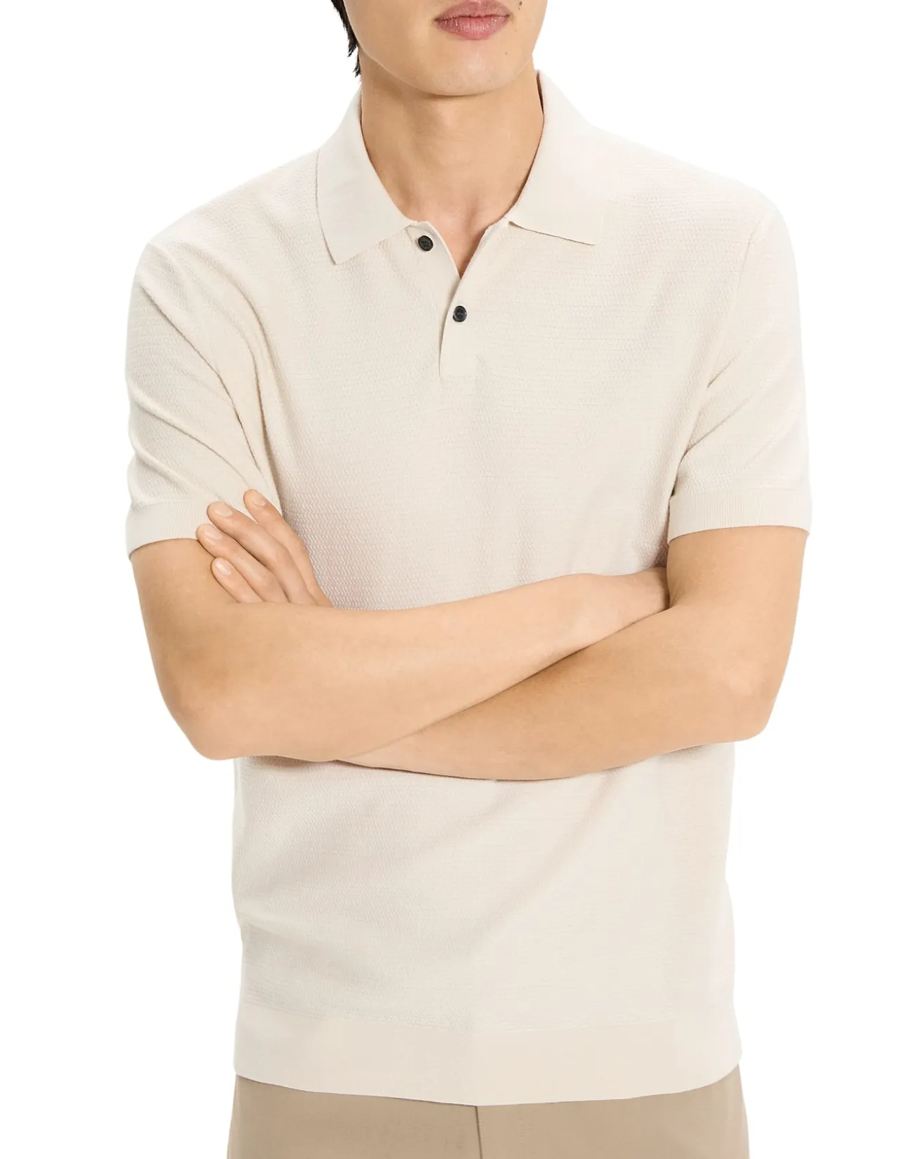 Soris Short-Sleeve Polo in Light Bilen