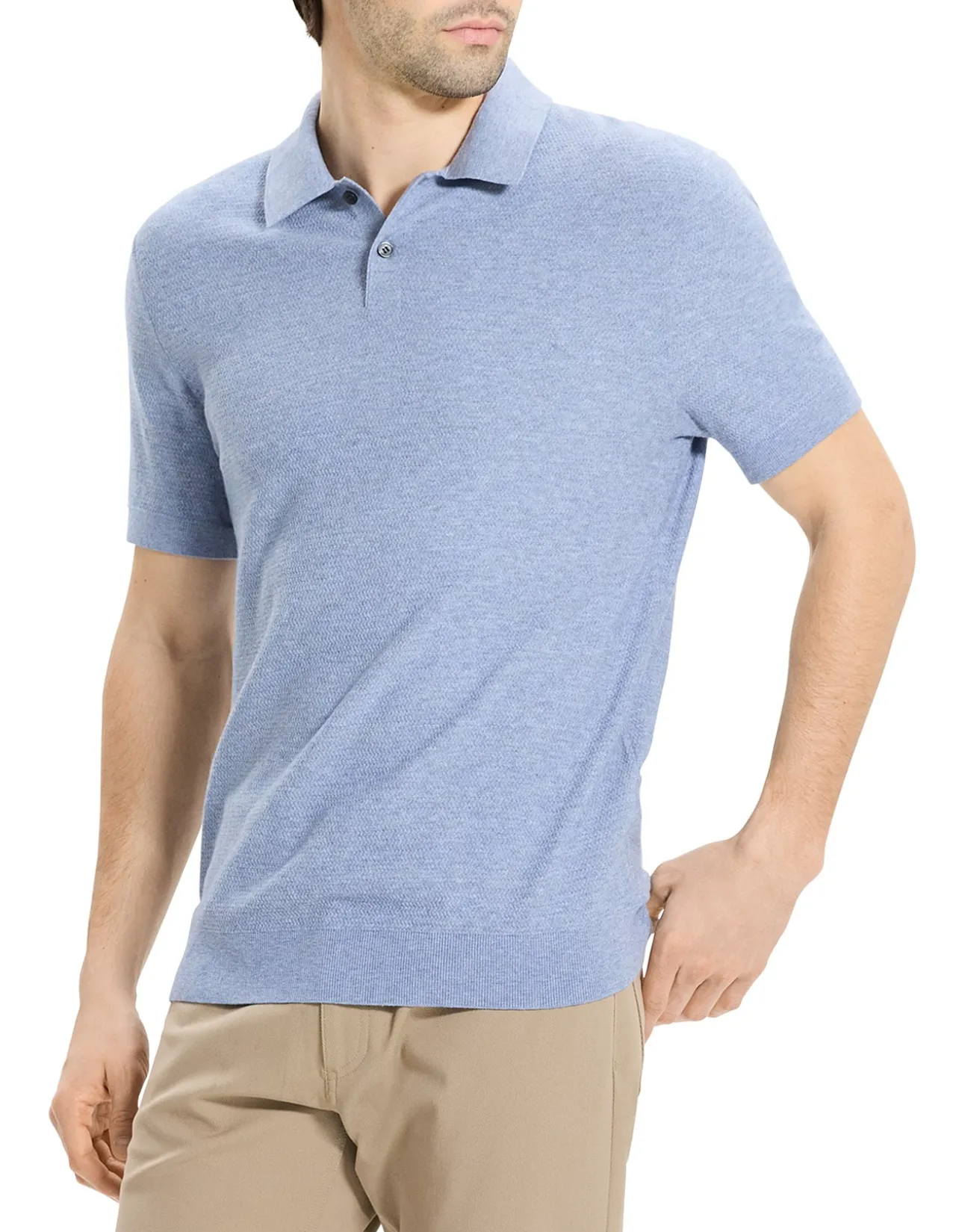 Soris Short-Sleeve Polo in Light Bilen