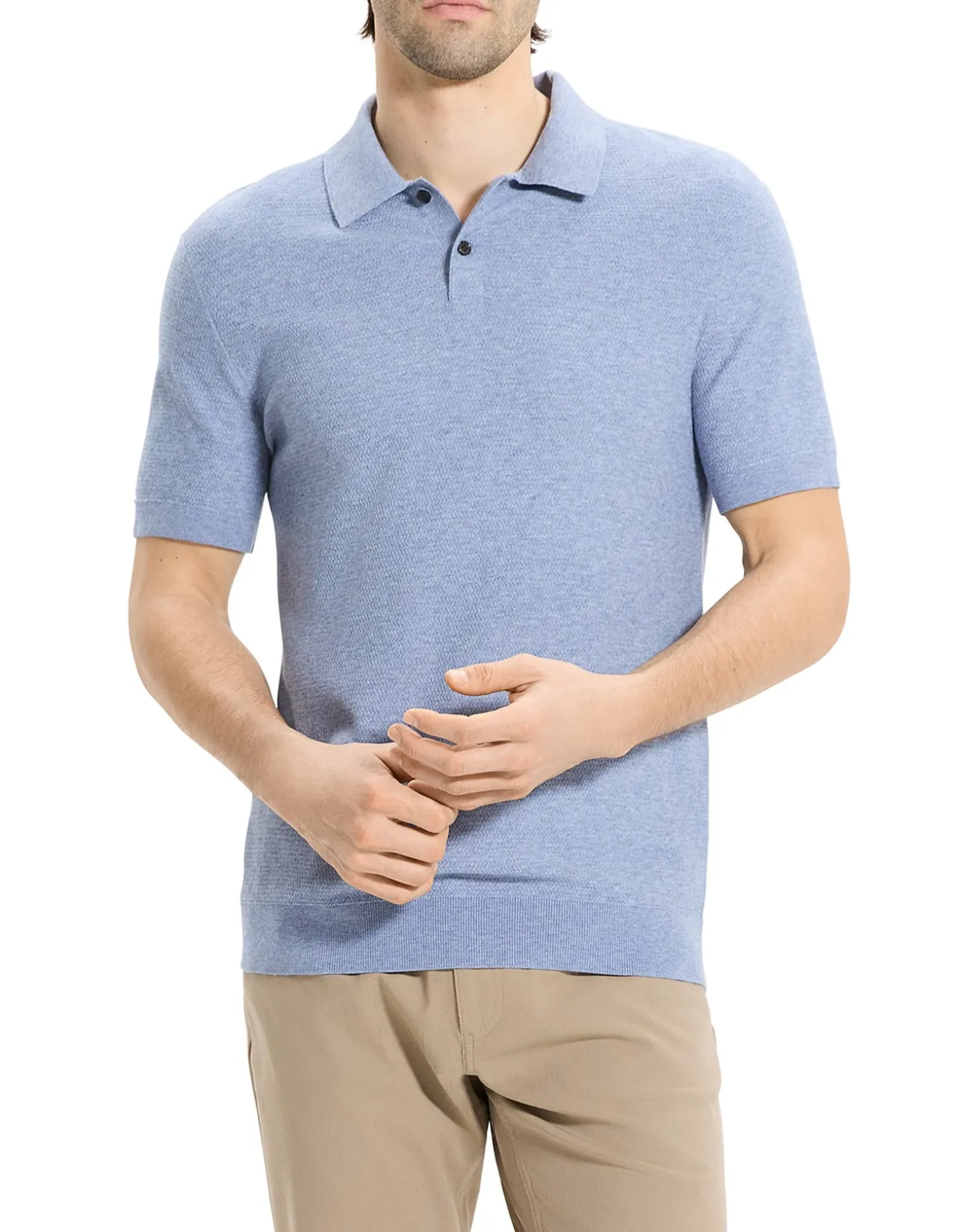 Soris Short-Sleeve Polo in Light Bilen