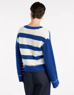 SPLICED STRIPE CARDI