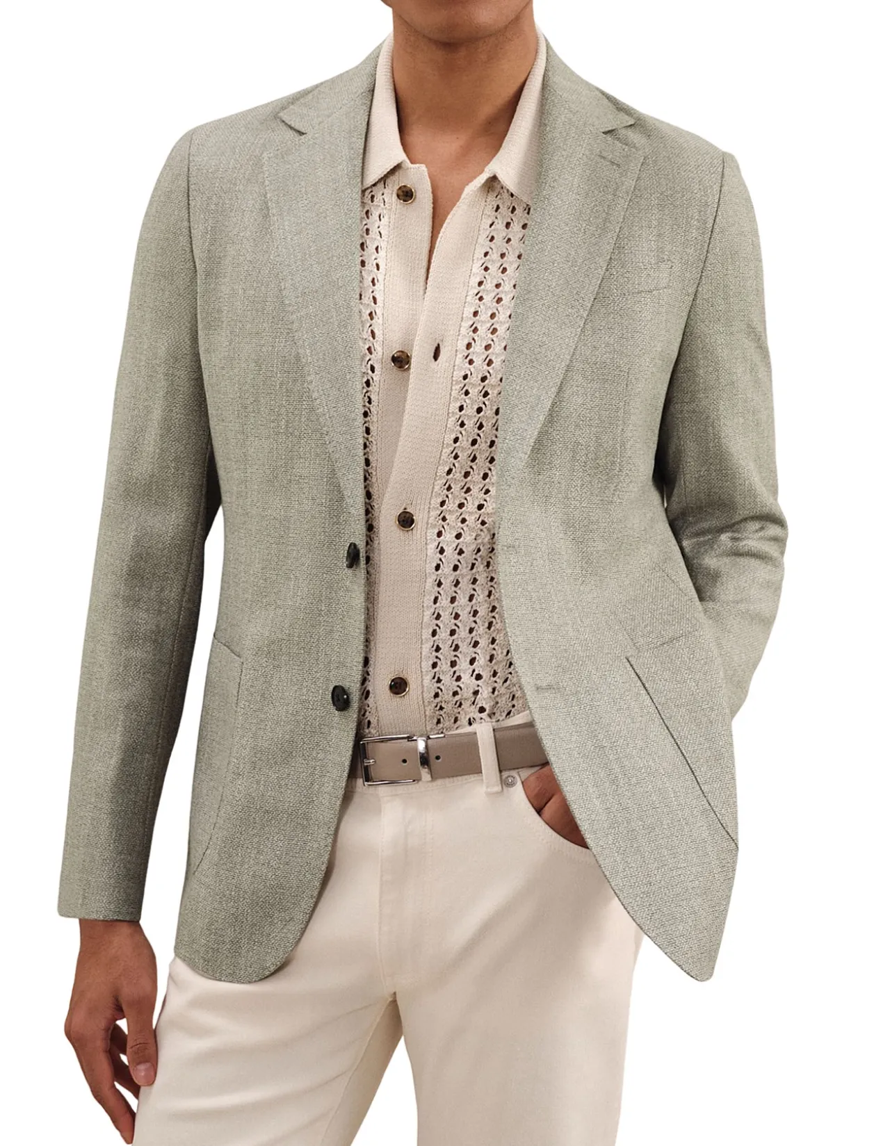 STACK SB 2B NOTCH TEXTURED BLAZER