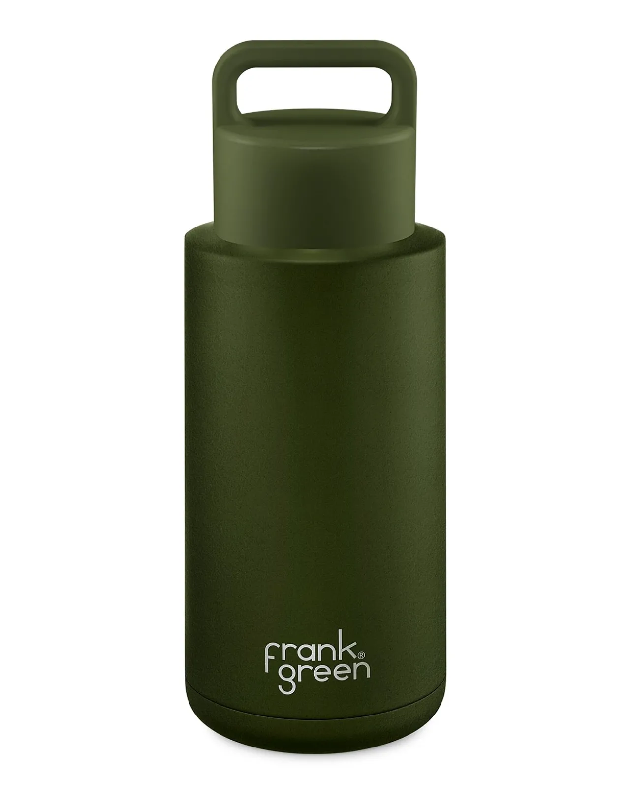 Stainless steel ceramic bottle with grip lid Khaki