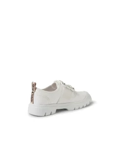 Stann White Leather Heels