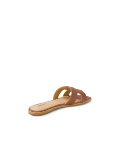 Stevans Geometric Strap Leather Slides