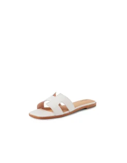 Stevans Geometric Strap Leather Slides
