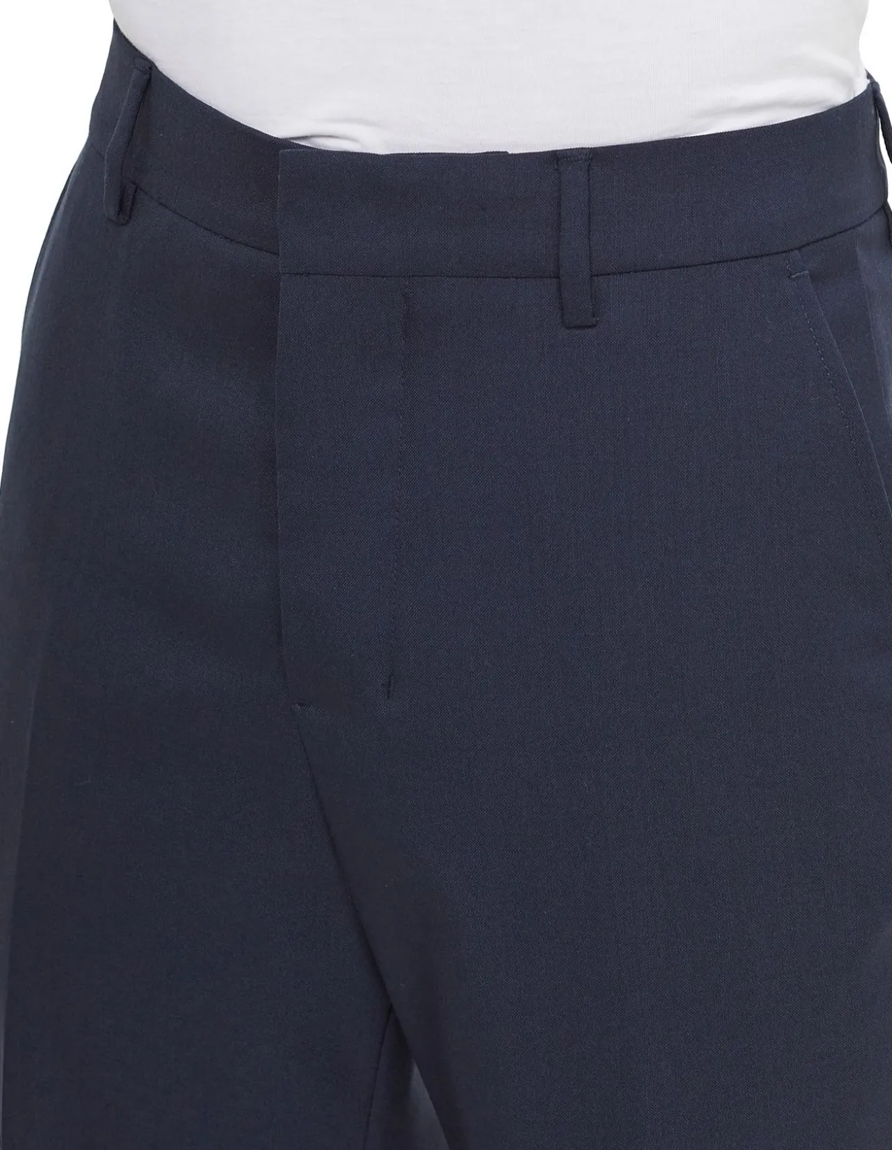 Straight Fit Trousers Navy Blue