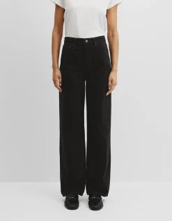 Straight Leg High Rise Washed Black Jean