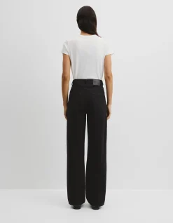 Straight Leg High Rise Washed Black Jean