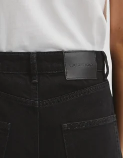 Straight Leg High Rise Washed Black Jean