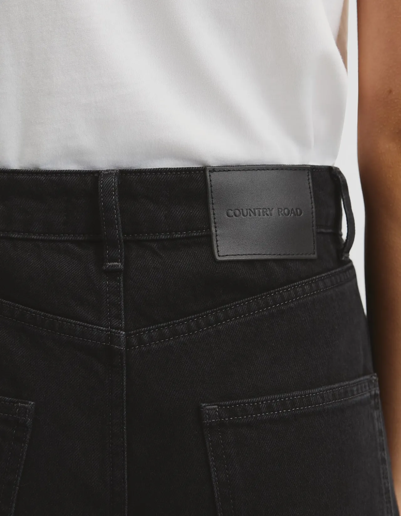 Straight Leg High Rise Washed Black Jean