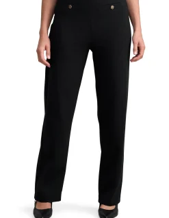 Straight Leg Ponte Pant - Black