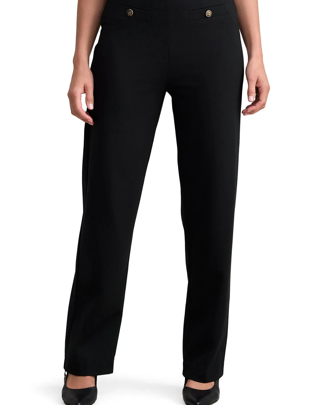 Straight Leg Ponte Pant - Black