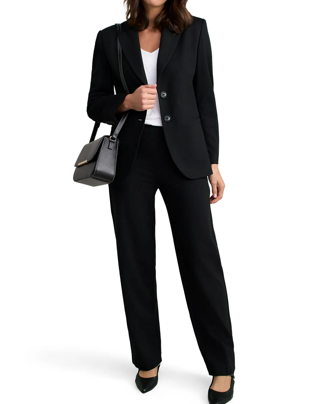 Straight Leg Ponte Pant - Black