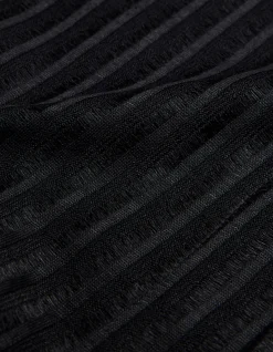 STRIPED OPEN KNIT SS SHIRT
