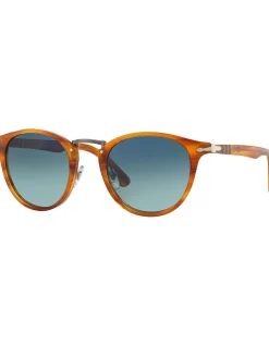 STRIPED BROWN POLAR GRADIENT BLUE 123 Acetate Sunglasses
