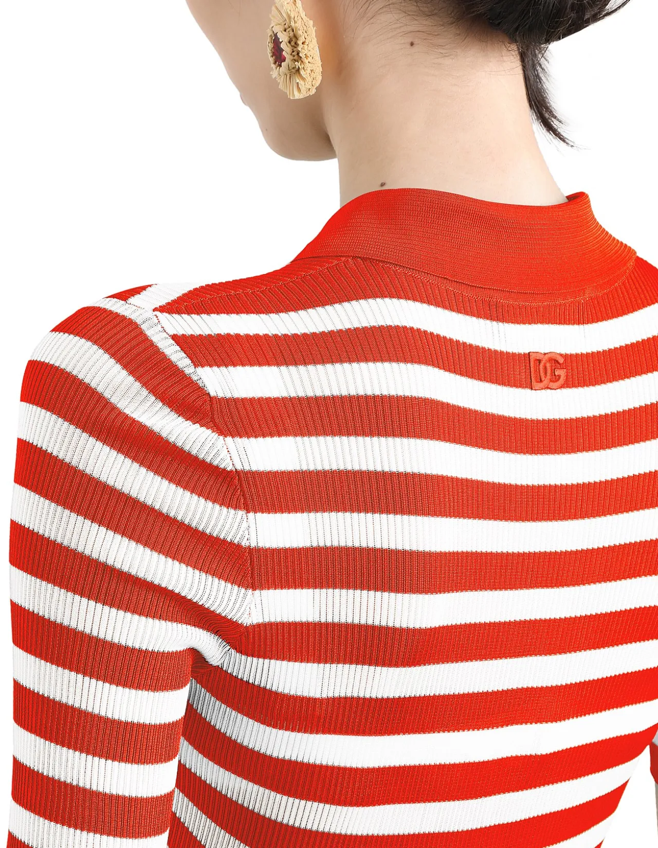 STRIPED CROPPED short sleeve POLO SHIRT