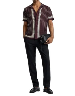 STRIPED SCARF PRINTED SS SHIRT
