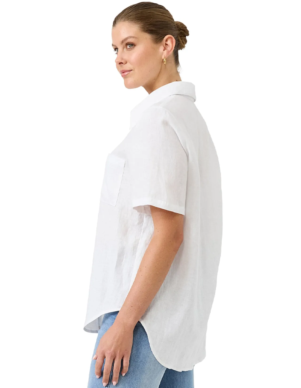 Studio Linen Short Sleeve Button Shirt