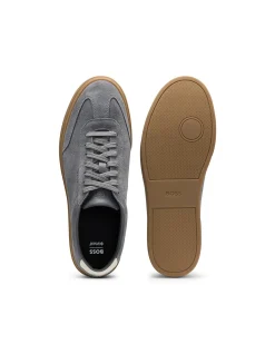 Suede trainers with rubber sole