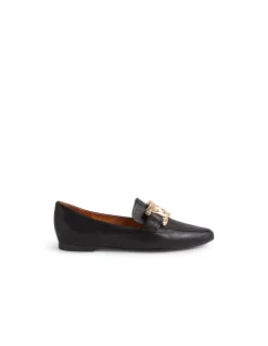 Symona Chain Detail Leather Loafers