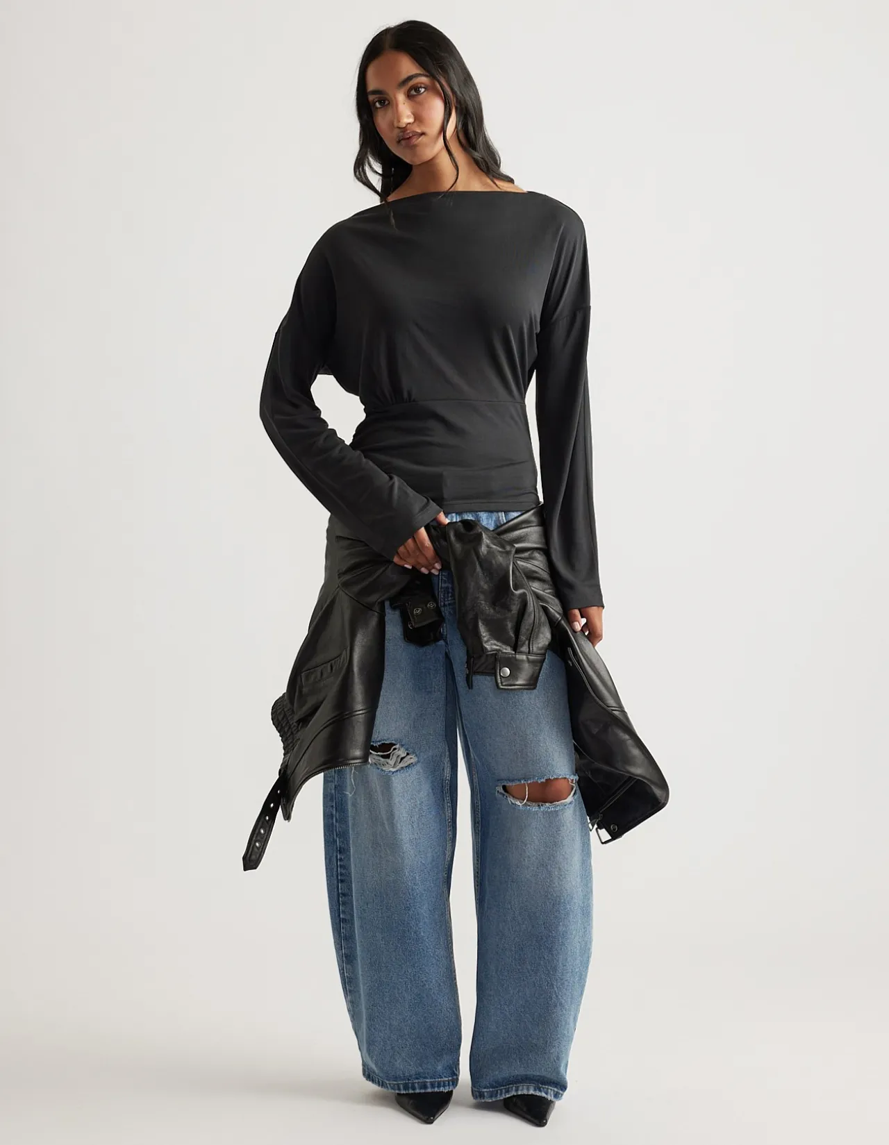 TAHLIA CINCHED LONG SLEEVE TOP