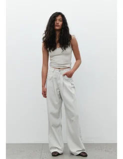 Taylor Mid Rise Pleated Baggy Wide Leg Jeans