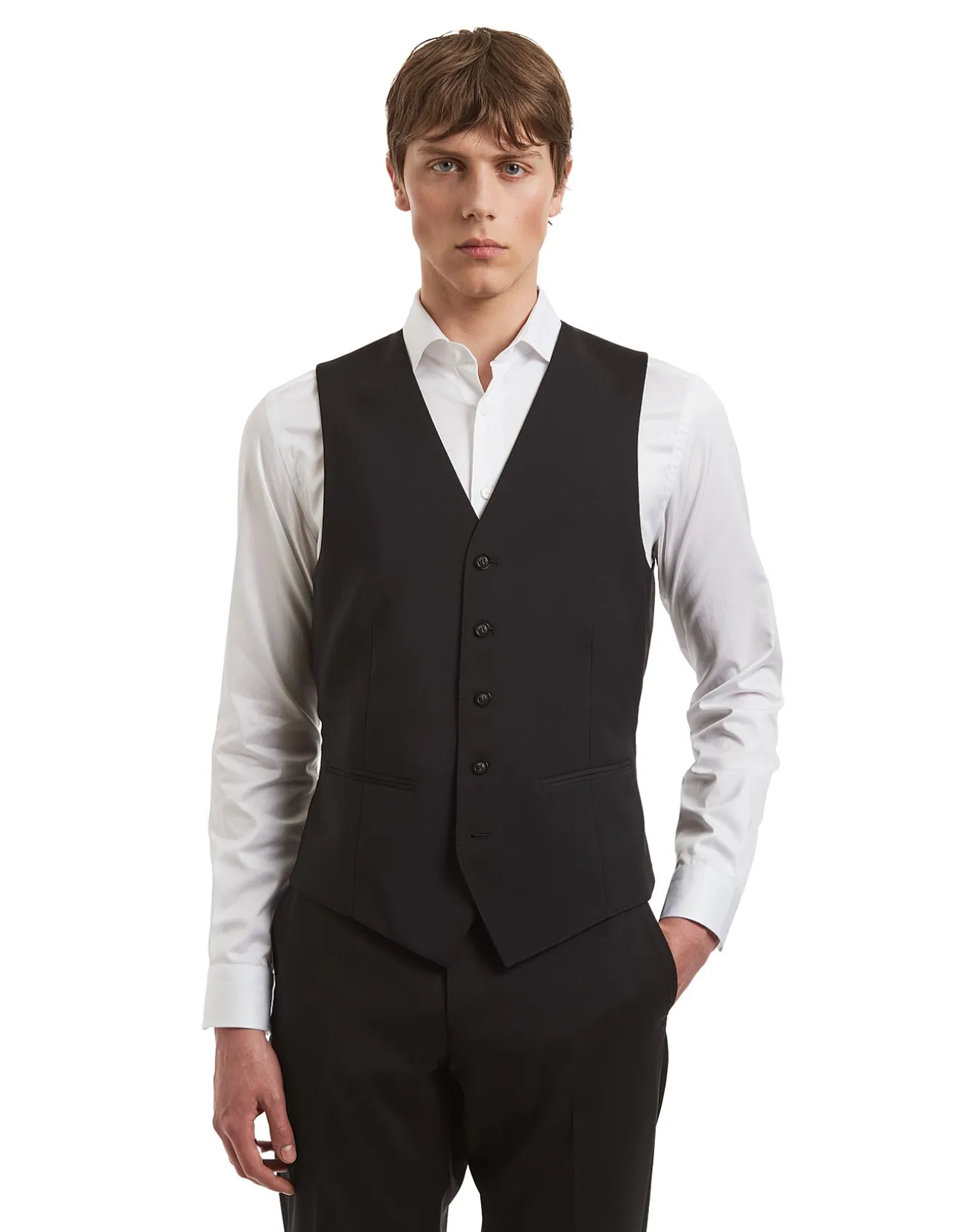 TB NATURAL STRETCH 5 BUTTON VEST