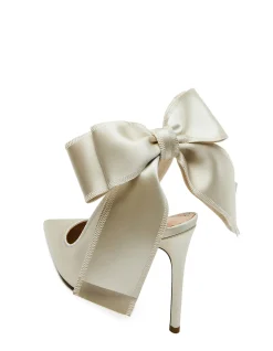TEACUP SLINGBACK HEEL IVORY SATIN