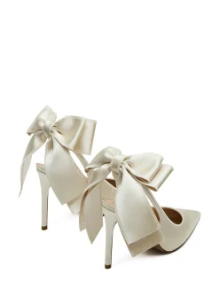 TEACUP SLINGBACK HEEL IVORY SATIN