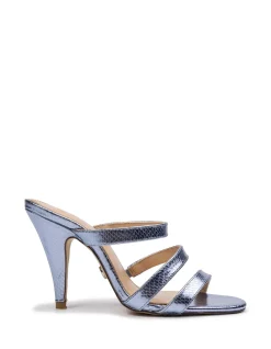 TERRA Ice Blue Metallic Leather Strappy Heel